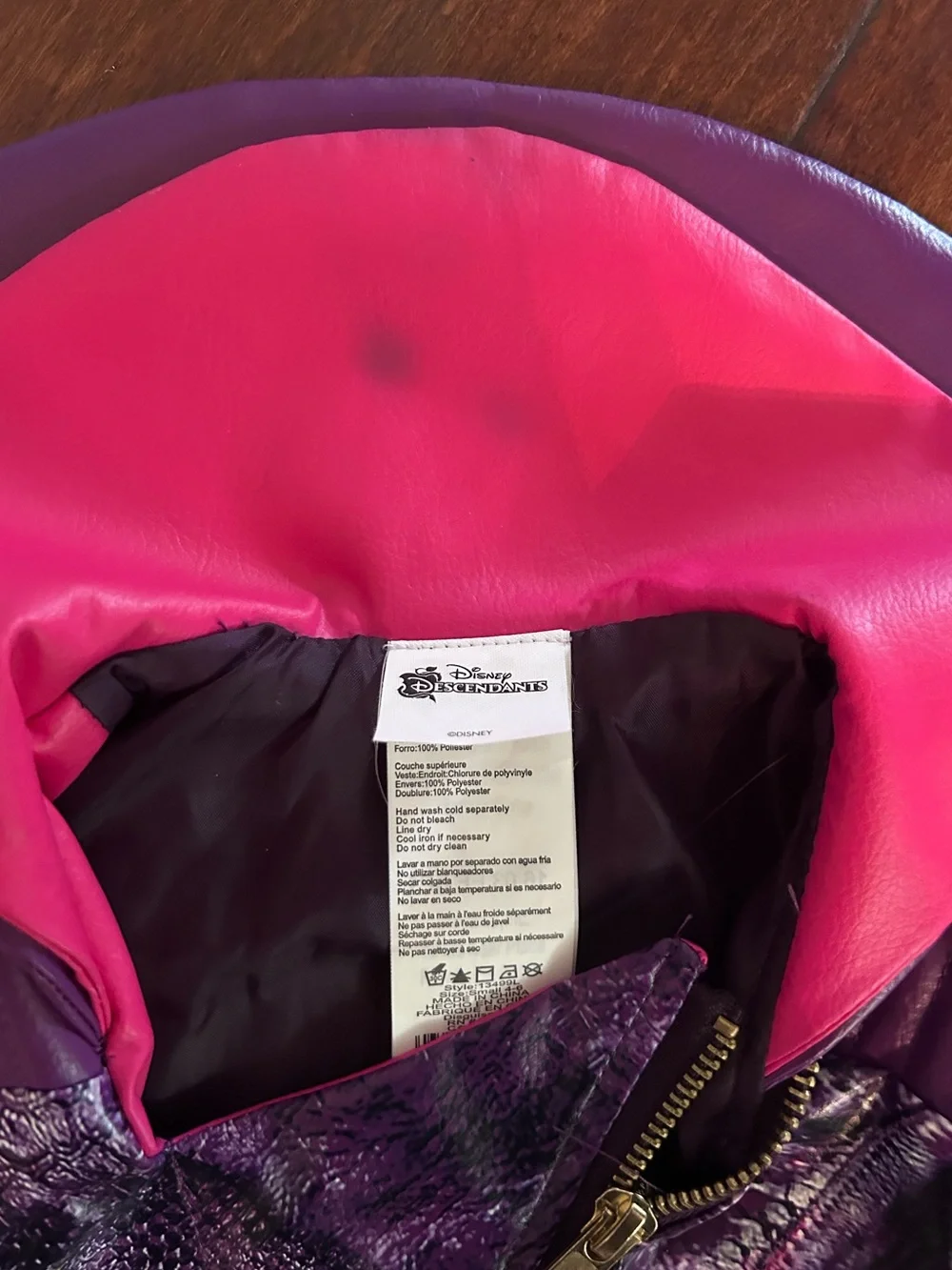 Disney Descendants Mal costume size 4/6 Top & Jacket - great condition!